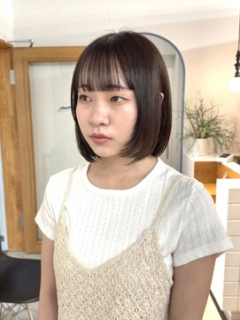 ミーナ バイ アーバン(Meena by urban.) 【Meenaハザマ】伸ばしかけボブ×ベージュブラウンカラー