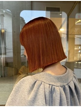 ヲタク(wotaku.) オレンジブラウンオレンジカラーダブルカラーケアブリーチボブ