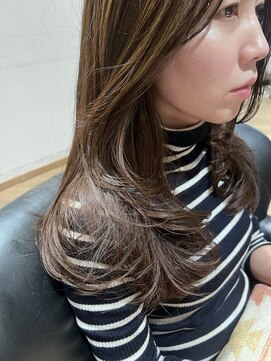 アーカイブ(archive) ロングレイヤーカット × カーキブラウン　archive垂水