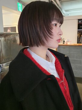 マカロニコースト(macaroni coast) ラウンドバングかのら高めレイヤー 顔周りレイヤー 顎ラインボブ