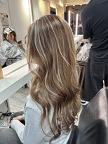 ブレンド 渋谷(BLend) ハイライトカラーくびれヘアアプリコットオレンジ