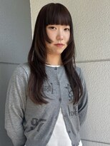 ヘアーアイストゥーレ(HAIR ICI TRE)&nbsp;ブリーチなしチョコレートブラウンハッシュカットロング姫カット