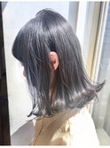 【lamp】グレージュ、切りっぱなし前下がりロブ