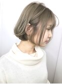 ワタナベ　ヒトシのミルクティーカラー×レトロボブ×