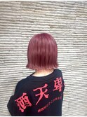 10代20代/ストロベリーピンク/切りっぱなし/小顔/ハイトーン