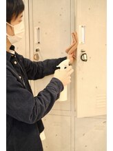 ロッカーの消毒