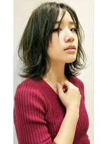 アン たまプラーザ(un) くびれ外ハネミディアム【たまプラーザ髪質改善オージュア認定】