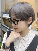 モードに大人可愛いダークアッシュイメチェンショートボブ