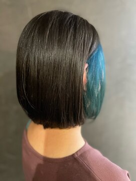 トータルビューティサロン シェリ(total beauty salon cheri) グレージュ×グリーン【アクセントカラー】