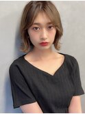 外ハネボブ　ニュアンスカラー　カーキベージュ