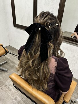 プライズ アイリス 池袋東口店(prize Iris) ハーフアップ/結婚式ヘアアレンジ/池袋ヘアアレンジ