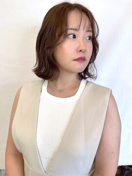 ヘアメイク ミチ 富田店(HAIRMAKE MICHI) 【MICHI 富田店　古作蓮】 ブラウンカラー ミディアム レイヤー