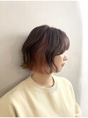 小森谷,黒髪,ボブルフ,インナーカラー,小顔,ワンレンj71