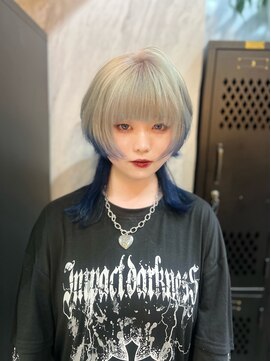 ヴァイス 渋谷店(VAICE) ブルーとシルバーのデザインカラー/ロングウルフ