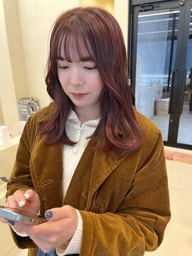 スニュウ(snuw) 【snuw_ayano】ワインレッド/レッドカラー/ミディアムヘア