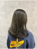 冬のくすみ系ヘアカラー×毛流れワンカールパーマ 潤いトリ
