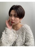 丸みショートシースルーバングくびれショートボブミニボブ