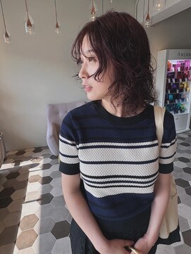 リベラル(liberal) レイヤー 無造作パーマ ピンクブラウン【20代/30代/40代】