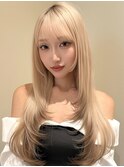 抜きっぱなしブロンド/裾カラー/デザインカラー/レイヤーカット
