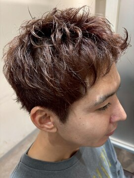 ニュアンスパーマ/ブラウンカラー/アップバング