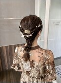 ＊ロープ編み×三つ編みの編み下ろしヘアセット＊