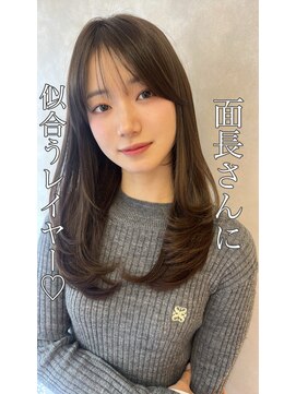 ボヌール 川西(Bonheur) 透明感グレージュ×小顔レイヤー/川西宝塚