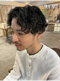 南堀江　mowen メンズ　センターパート　スパイラルパーマ