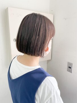 キャンバス バイ ネオリーブ 横浜西口(Canvas by neo.) ミニボブ ぱっつんボブ 切りっぱなしボブ ブラウンベージュ
