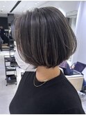 地毛×グレージュハイライト デザインで白髪ぼかし 30代40代50代