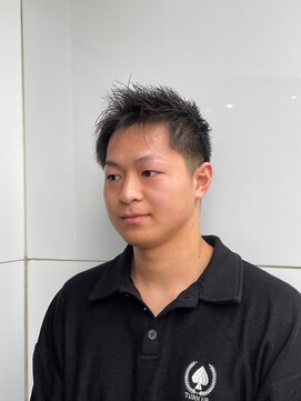 理容 鮎川 アップバングショート