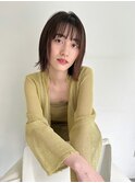 フロントレイヤー/シースルー/透け感切りっぱなしボブ