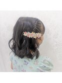 お子様ヘアセット　編み込み