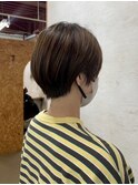 似合わせ小顔ショートカットブラウンベージュ