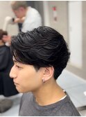 ニュアンスパーマ毛流れセンターパート韓国ヘアコンマヘア