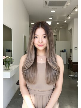 フュージョンファイブ(FUSION5) レイヤーロングベージュ20代30代40代くびれエクステ韓国ヘア