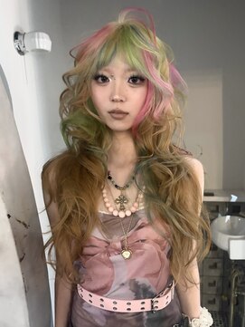 オルン(ORGN.) デザインカラー　ミックスカラー　ヘアセット　巻き下ろし