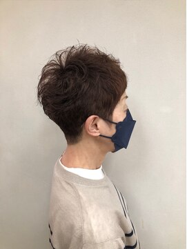 トップヘアー 玉島店(TOP HAIR) 《TOPHAIR 玉島店/ ちゃみ》パーマ風ショート×オレンジブラウン
