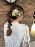 成人式ヘア編みおろしアレンジ