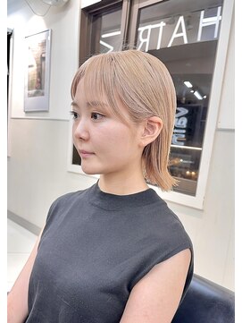 ヴェイン 渋谷(vain) ホワイトブロンド/結べるボブ/顔まわりレイヤー