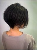グラデーションボブブルーブラック_ウエットヘア夏_323