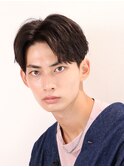 大人センターパート 刈り上げマッシュ