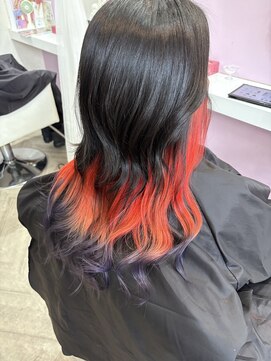 メルシー(Merci) 《Merci》インナーカラーオレンジ＋ブルーバイオレット