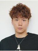 シャドウパーマ メンズショート 無造作スタイル