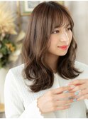 抜け感斜めバング韓国風巻きニュアンスパーマc7浦和20代30代40代