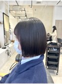 大人ガーリーダークアッシュ似合わせカットミディアムレイヤー