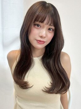 アンニュ(annuy)の写真/鹿児島中央駅そば＊顔周りカットが重要な韓国風ヘア/レイヤーもお任せ◎結んでもおろしても可愛いstyleに♪