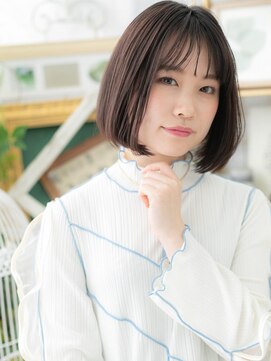 カバーヘア ブリス 志木南口駅前店(COVER HAIR bliss) バレイヤージュ前下がり切りっぱなしボブa志木20代30代40代