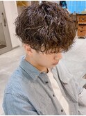 波巻きパーマ 波巻きマッシュ ツーブロック 刈り上げマッシュ