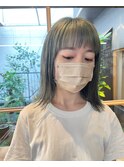 外ハネボブ×オリーブカラー/30代40代50代