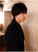 メンズボブウルフメンズミディアムレイヤーカットメンズウルフ